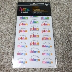 Happy Planner Happy Brights Sticker Sheets 105 Pieces 5 Sheets SP4HS-065 NEW